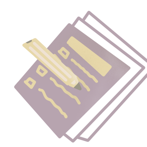 Illustration — notebook with pen, planning meals